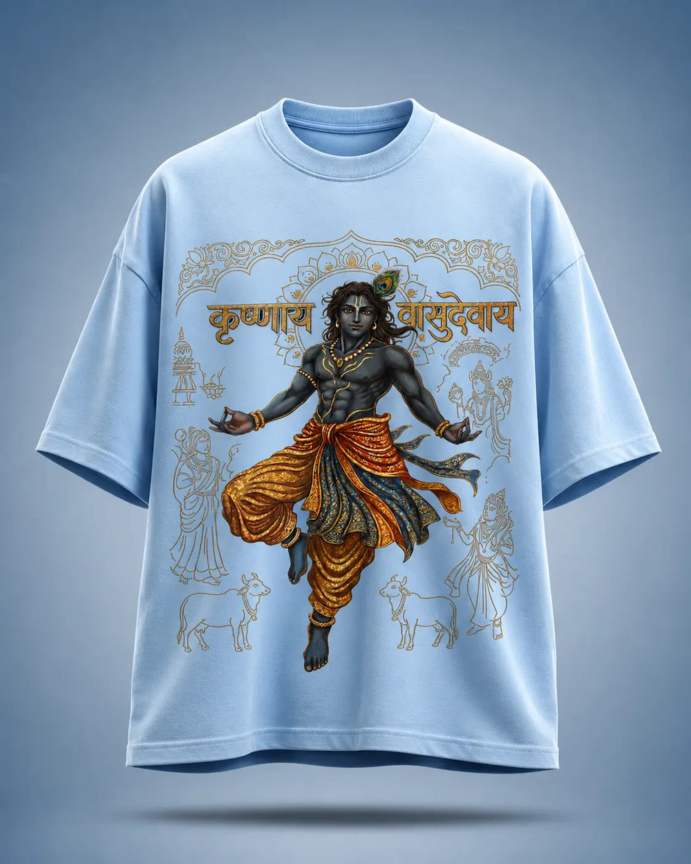 Ethereal Vasudev Blue Tee