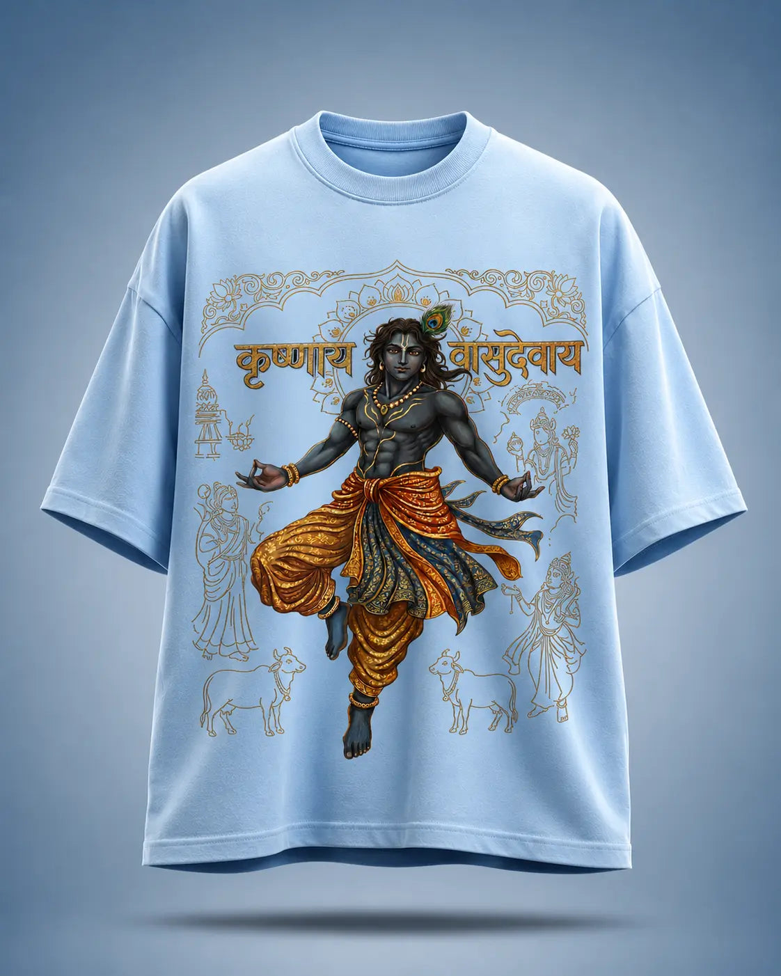 Ethereal Vasudev Blue Tee